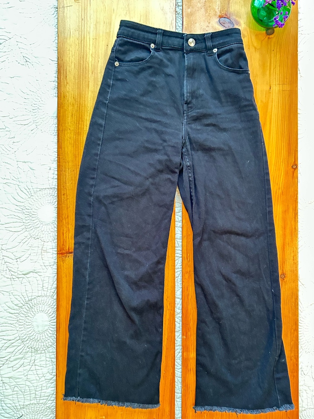 H&M Black Wide-Leg High-Rise Jeans